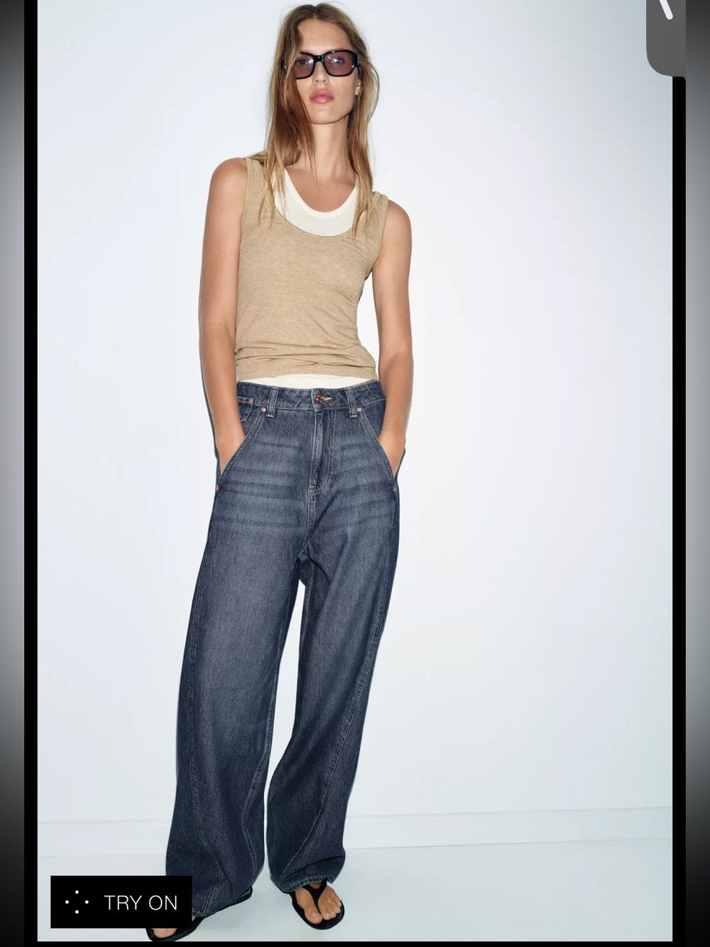 Zara balloon seam jeans